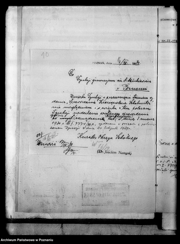 Obraz 14 z jednostki "Prywatne Gimnazjum imienia Adama Mickiewicza - Poznań [wykaz abiturientów z kwietnia 1931 roku]"