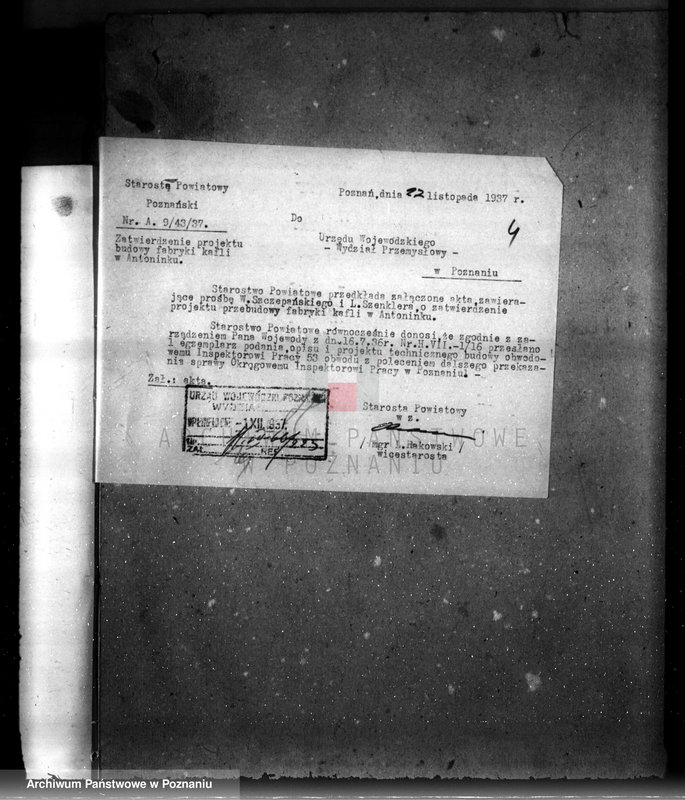 Obraz 9 z jednostki "Zatwierdzenie projektu urządzenia fabryki kafli W. Szczepańskiego i L. Szenklera w Poznaniu"