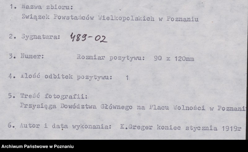 Obraz 6 z jednostki "Zaprzysiężenie Dowództwa Głównego w Poznaniu."