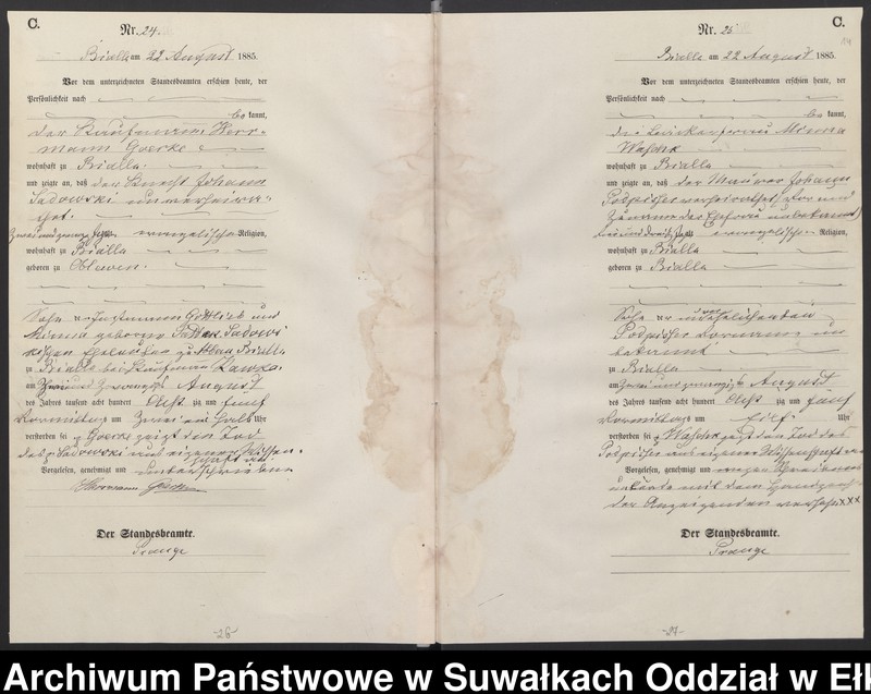 image.from.unit.number "Sterbe-Haupt-Register des Königlichen Preussischen Standes-Amtes Bialla Kreis Johannisburg"