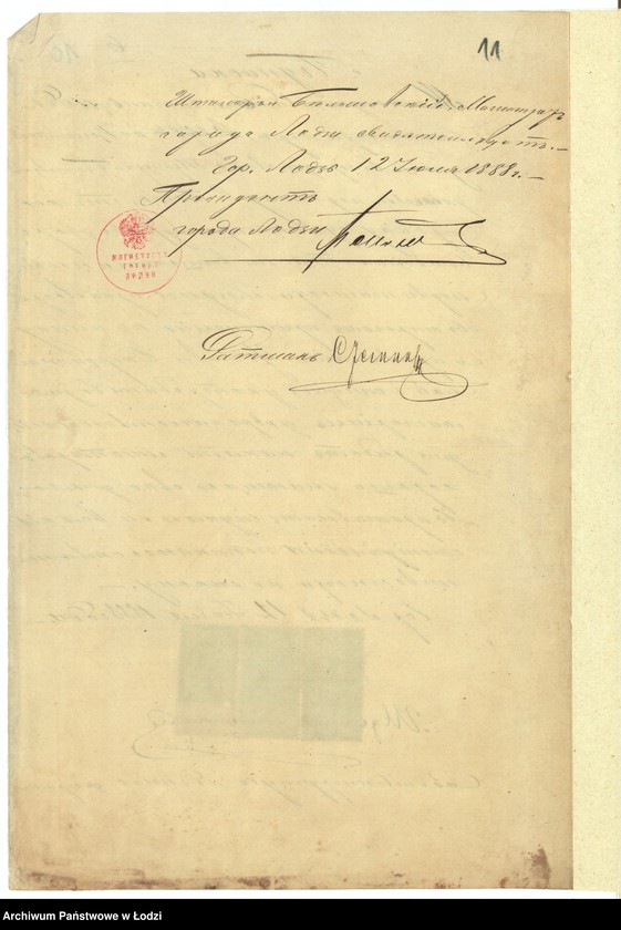 image.from.unit.number "O postrojkě Štillerom˝ i Běl´šovskim˝ kamennago kotel´nago pokoâ i fabričnoj dymovoj truby na městnosti pod˝ No 278a, 442a i 46a po Cegel´nânoj ulicě v˝ gor[ode] Lodzi"