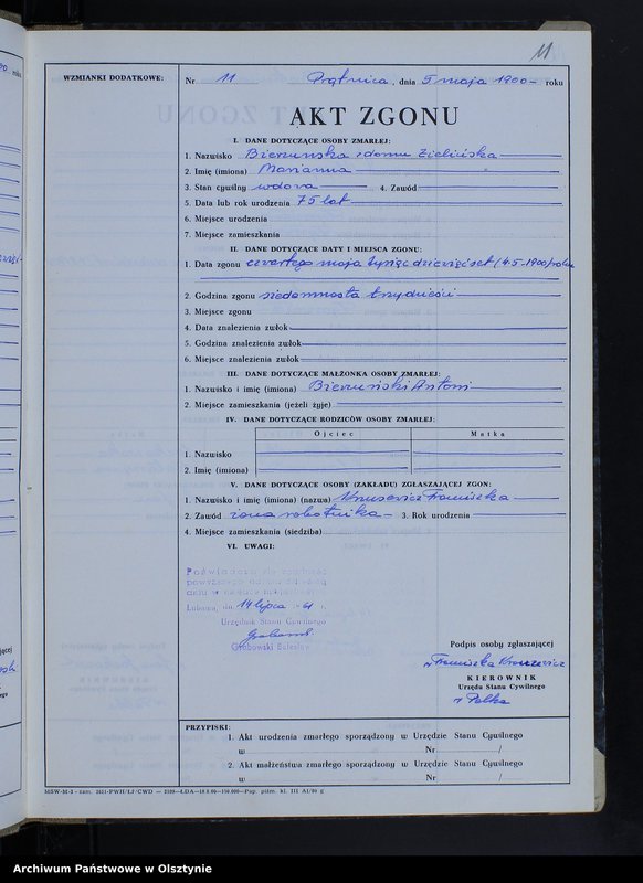 image.from.unit.number "Księga akt zgonu Nr 1 - 19, 1 - 25, 1-31, 1-35, 1-13, 1-22, 1-33; /przepisana w języku polskim z oryginału niemieckiego w dniach 14.07.1961 - 18.07.1961/"