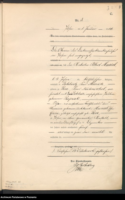 Obraz 5 z jednostki "Księga miejscowa zgonów tom I"