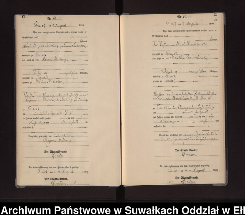 image.from.unit.number "Sterbe-Neben-Register des Königlichen Preussischen Standes-Amtes Gneist Kreis Lötzen"