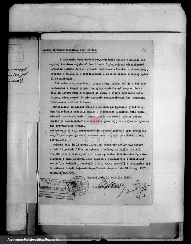 Obraz 19 z jednostki "Majątek Kosztowo powiatu wyrzyskiego przymusowy wykup"