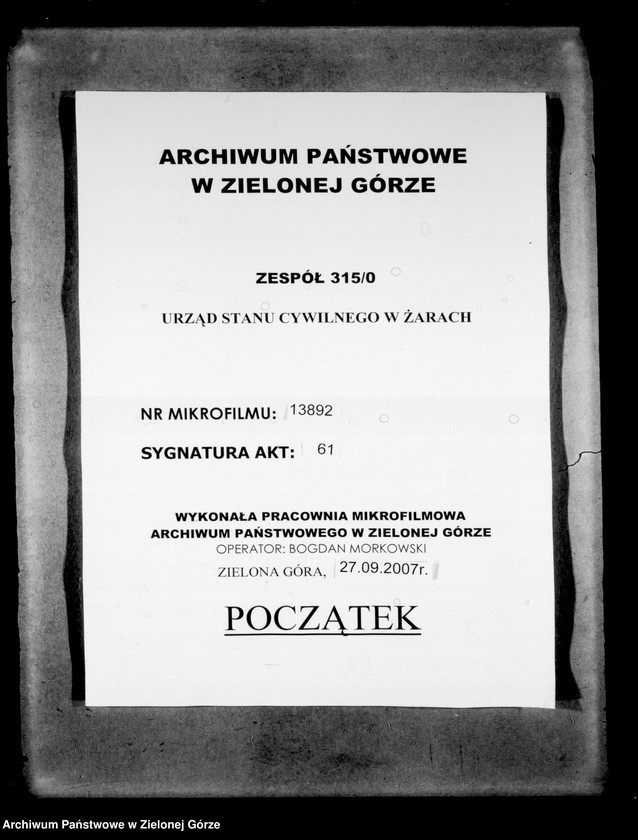 Obraz 1 z jednostki "[Księga akt urodzenia rok 1900-Żary miasto]"