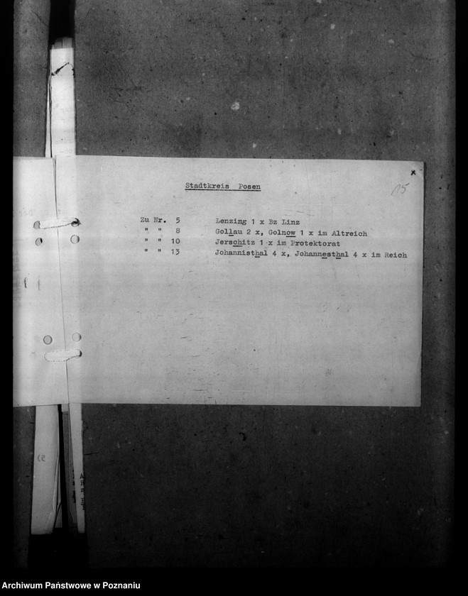Obraz 19 z jednostki "Ortsnamenänderung - Posen- Stadt (miasto Poznań)"