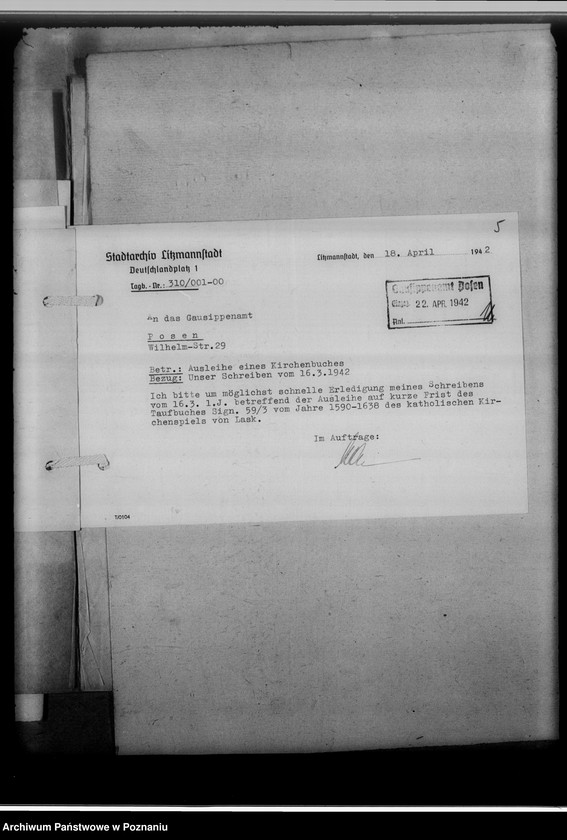 Obraz 9 z jednostki "[Korespondencja w sprawie wypożyczenia ksiąg kościelnych]"