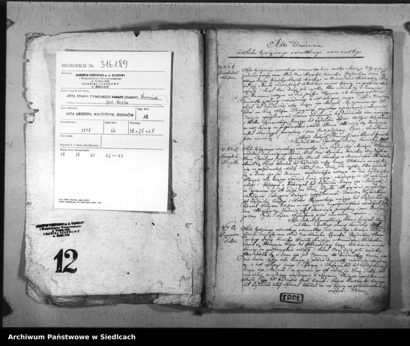 Obraz 3 z jednostki "Akta urodzin, małżeństw, zgonów"