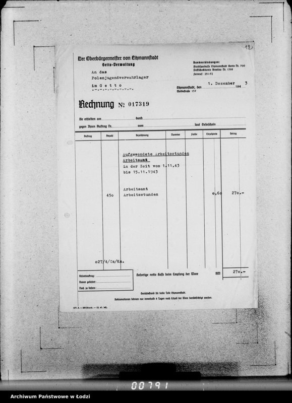 image.from.unit.number "Polenjugendverwahrlager. [Koszty urządzenia i utrzymania obozu]"