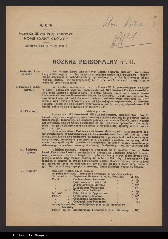 image.from.unit.number "Rozkazy personalne Komendanta Głównego Policji Państwowej"
