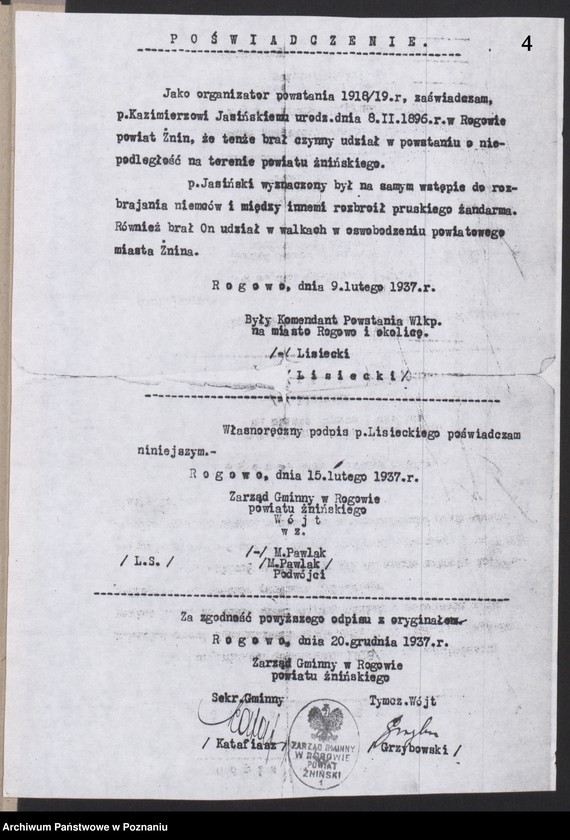 Obraz 7 z jednostki "Rogowo, powiat Żnin - wykaz członków koła."