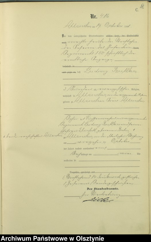 image.from.unit.number "Sterbe-Haupt-Register Tom II,Nr 400 - 542"