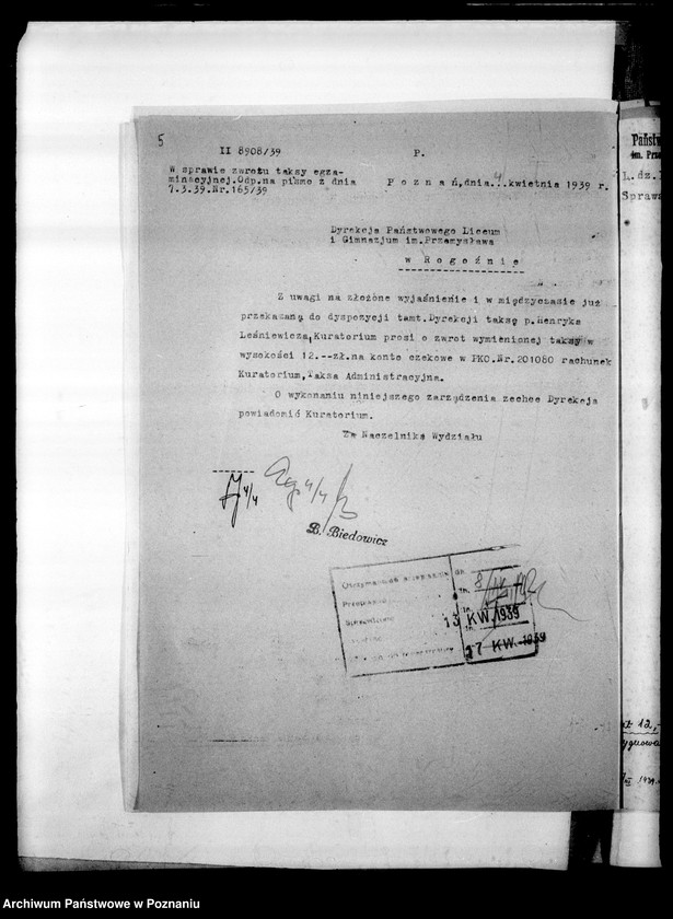 Obraz 8 z jednostki "Podstawowe Liceum i Gimnazjum Koedukacyjne- Rogoźno [spis abiturientów i eksternistów]"