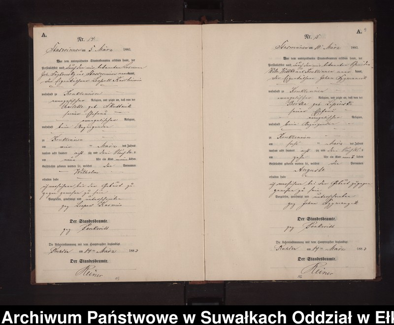 image.from.unit.number "Geburts-Neben-Register des Preussischen Standes-Amtes Stasswinnen Kreis Loetzen"