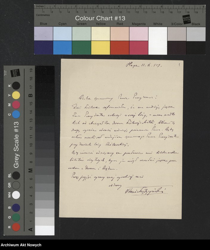 image.from.unit.number "Kętrzyński Stanisław (profesor, poseł RP w Holandii); Załączniki: a) telegram podpisany "Amitiés Polonaises"; b) kopia listu T. Du Monceau; L.4"