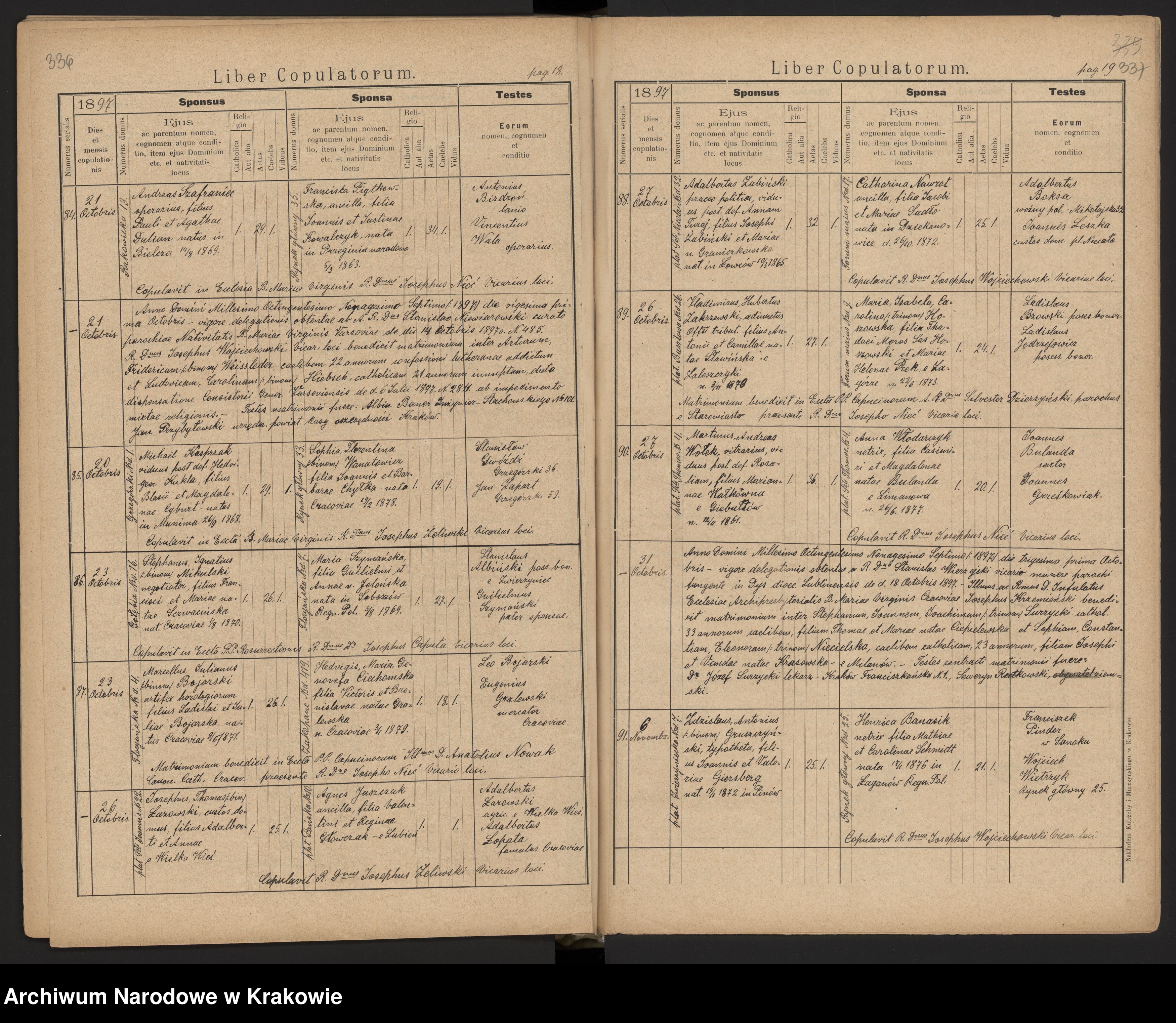 Skan z jednostki: [Księga zapowiedzi i małżeństw z lat 1890-1899]