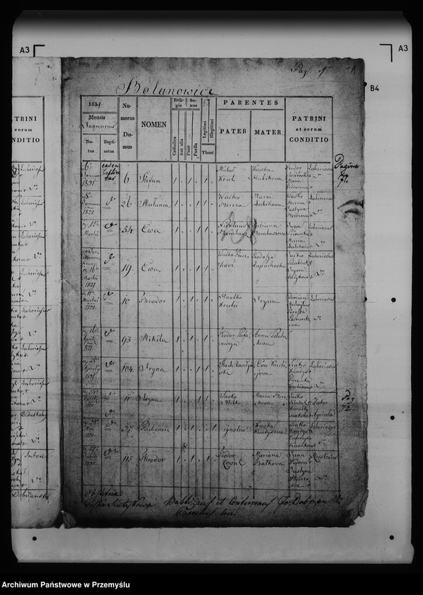 image.from.unit.number "[Kopie ksiąg metrykalnych parafii Bolanowice z filiami Tamanowice, Złotkowice (dekanat Mościska)]"