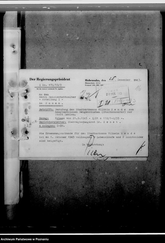 Obraz 20 z jednostki "Mende, Wilhelm - Beigeordneterin Leslau (Włocławek)"