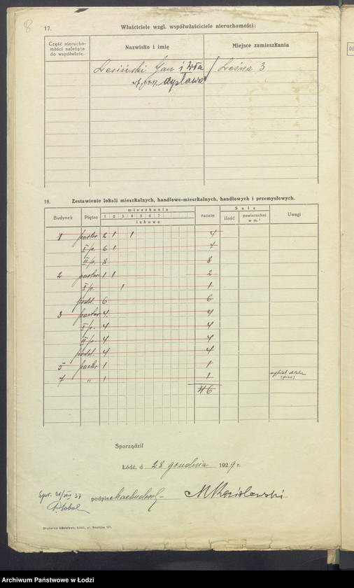 Obraz 10 z jednostki "Księga inwentarzowa nieruchomości m. Łodzi ul. Leśna"
