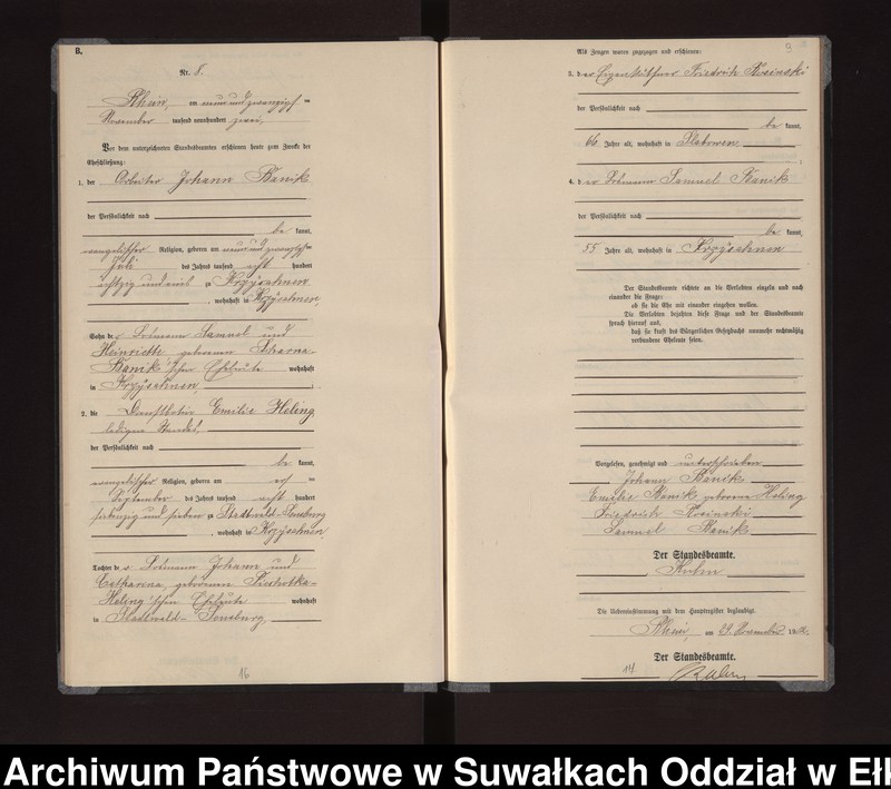 image.from.unit.number "Heiraths-Neben-Register des Königlichen Preussischen Standes-Amtes Gneist Kreis Loetzen"