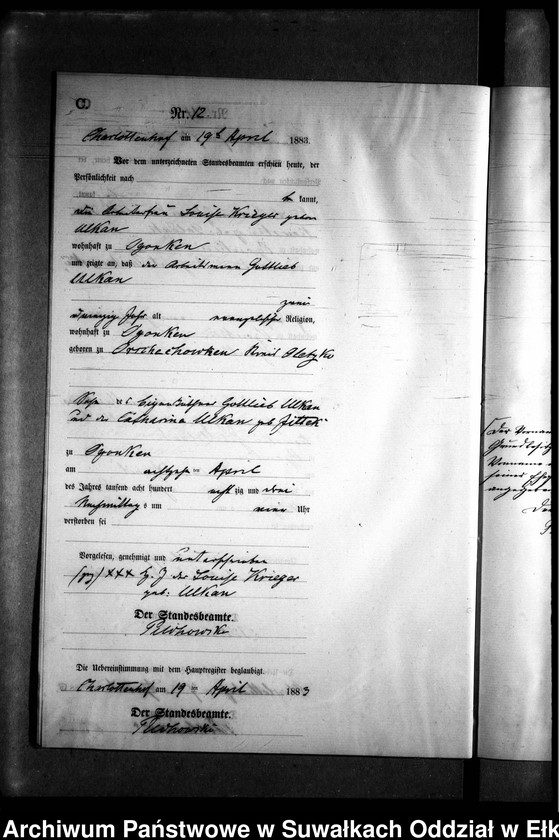 image.from.unit.number "Sterbe-Neben-Register des Preussischen Standes-Amtes Gr. Strengeln Kreis Angerburg"