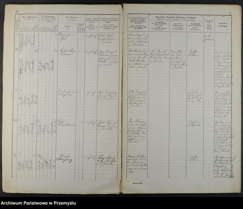 image.from.unit.number "Dupplicat vom Geburts-Matrikel Buche des Jaroslauer Matrikel-Bezirkes pro 1877"