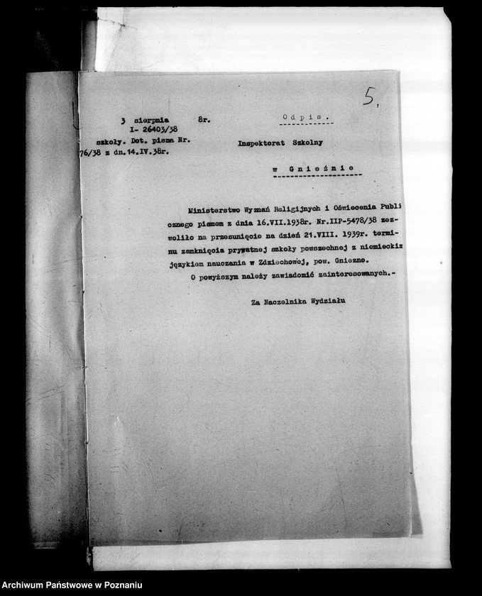 Obraz 9 z jednostki "Prywatna Szkoła Powszechna z niemieckim językiem nauczania Zdziechowa, powiat Gniezno"