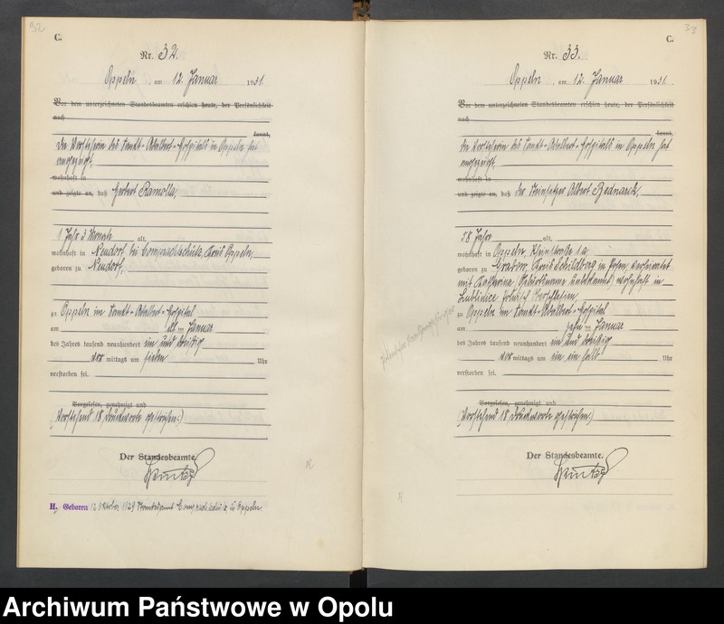 Obraz 20 z jednostki "[Rejestr zgonów] 1931 Tom I Nr 1-467"