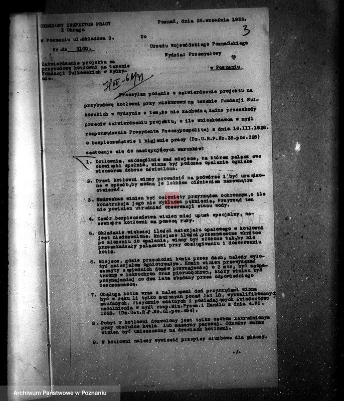 Obraz 7 z jednostki "Zatwierdzenie zakładu przemysłowego /elektrowni/ Fundacji Sułkowskich w Rydzynie"