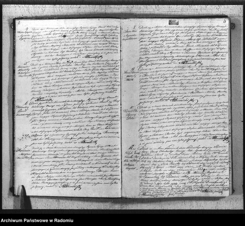 Obraz 4 z jednostki "Duplikat Aktów Cywilno - Religijnych Urodzenia, Zaślubienia i Zejścia Parafii Kozienice Rok 1843 służący"