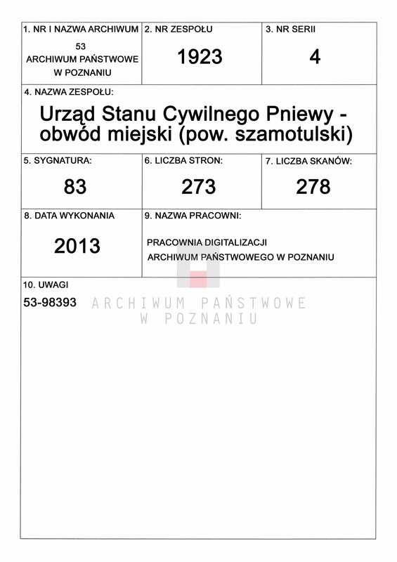 Obraz 1 z jednostki "Księga zgonów"