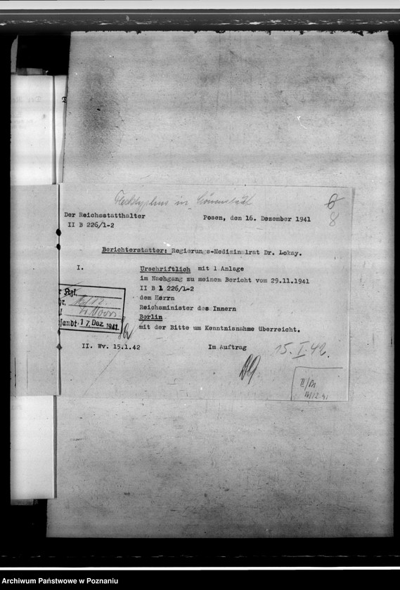 Obraz 12 z jednostki "Flecktyphus im Getto in Löwenstadt, in Zelow, Litzmannstadt (Łódź), Welun, Dobra, Pabianice. Pockenerkrankung"