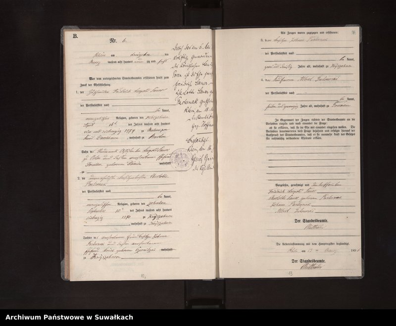 image.from.unit.number "Heiraths-Neben-Register des Königlichen Preussischen Standes-Amtes Orlen in Rhein Kreis Loetzen"