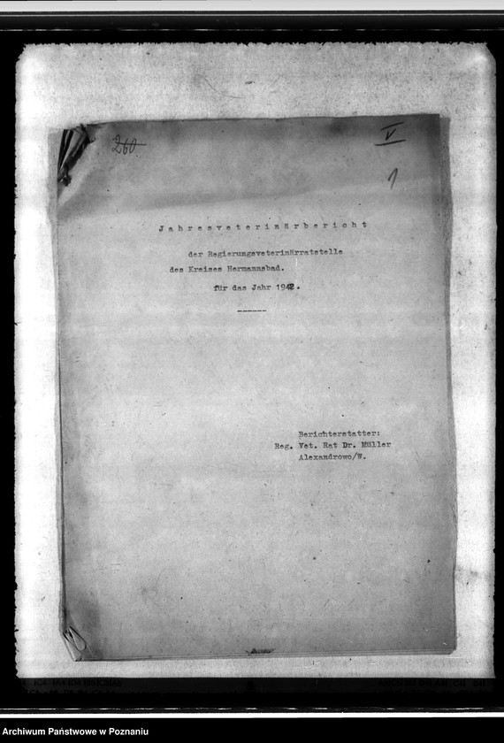 Obraz 5 z jednostki "Jahresveterinärbericht der Regierungs- Veterinärratstelle des Kreises Hermannsbad"