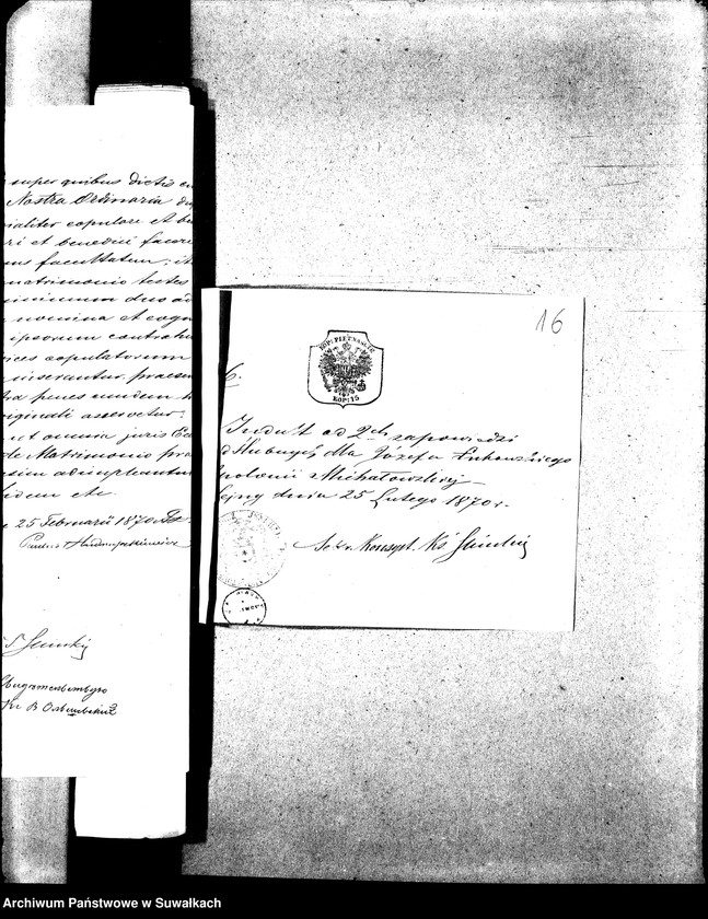 Obraz 19 z jednostki "Dokumenta k Aktom brakosočetavšichsja Prichoda Vigry v 1870 godu"