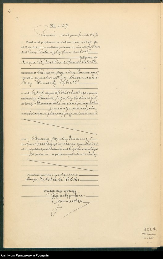 Obraz 6 z jednostki "Księga miejscowa zgonów tom V [Rejestr główny zgonów]"