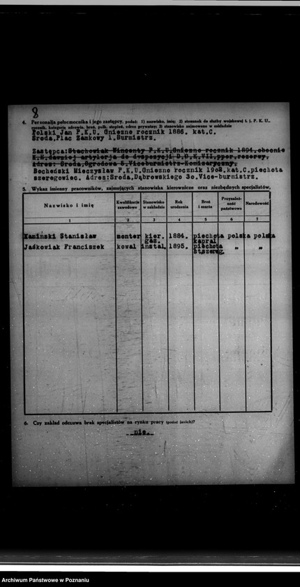 Obraz 12 z jednostki "Kwestionariusz Gazowni Miejskiej w Środzie"