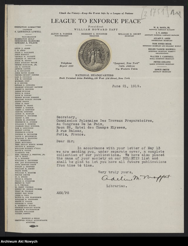 image.from.unit.number "Apele. Adresy organizacji społecznych do uczestników Konferencji Pokojowej, m.in. telegram kongresu P.S.L. "Piast" do Rady Najwyższej z okazji podpisania traktatu pokojowego"