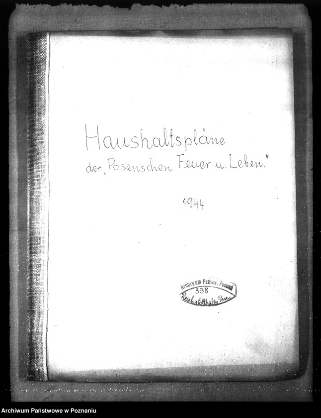 Obraz 4 z jednostki "Haushaltspläne der Posenschen Feuer- und Lebensversicherung"