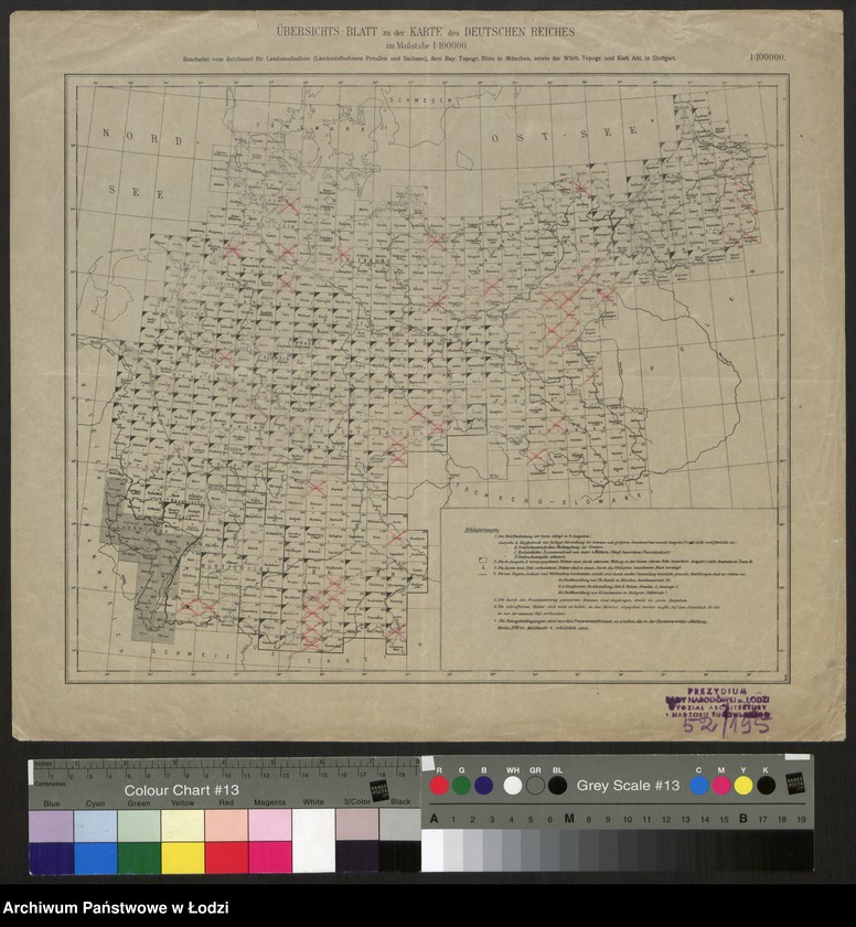 Obraz 1 z jednostki "Karte des Deutschen Reiches Uebersichtsblatt"