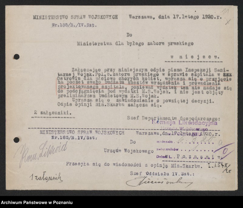 Obraz 13 z jednostki "Ministerstwo byłej Dzielnicy Pruskiej - Departament Zdrowia Publicznego. Akta w sprawie: Lecznic dla chorych wenerycznie kobiet [korespondencja]"