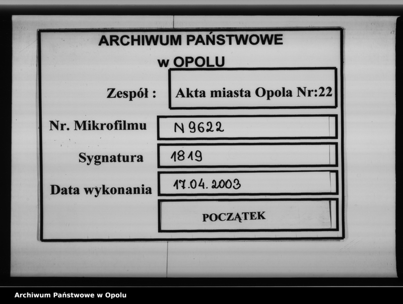 Obraz 1 z jednostki "Acta des Magistrats zu Oppeln betreffend die Errichtung des Gewerberaths am hiesigen Orte de anno 1850"