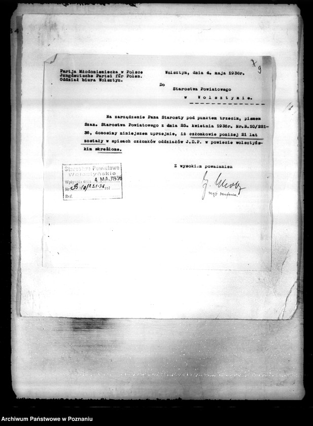 Obraz 13 z jednostki "/Jungdeutsche Partei für Polen w Wolsztynie/"