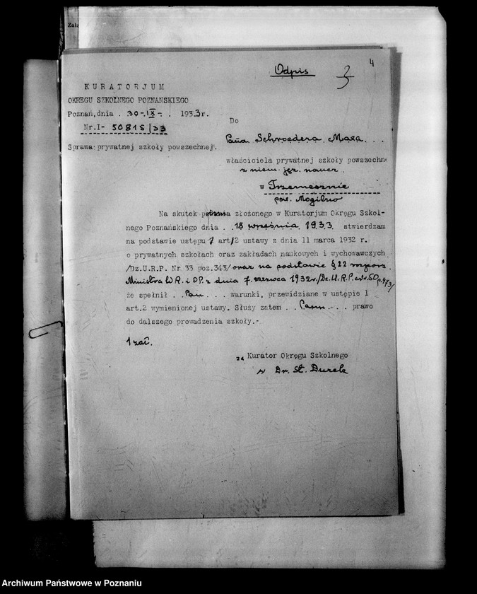 Obraz 8 z jednostki "Prywatna Szkoła Powszechna z niemieckim językiem nauczania Trzemeszno powiat Mogilno"