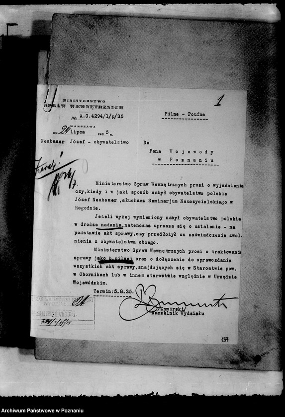 Obraz 5 z jednostki "/Sprawy obywatelstwa/"