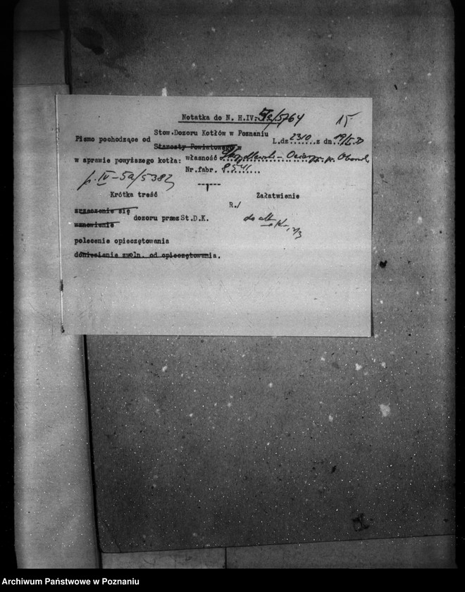 Obraz 19 z jednostki "Majętność Ocieszyn pow. obornicki, własność Skrzydlewski nr woj. kotła 8541"