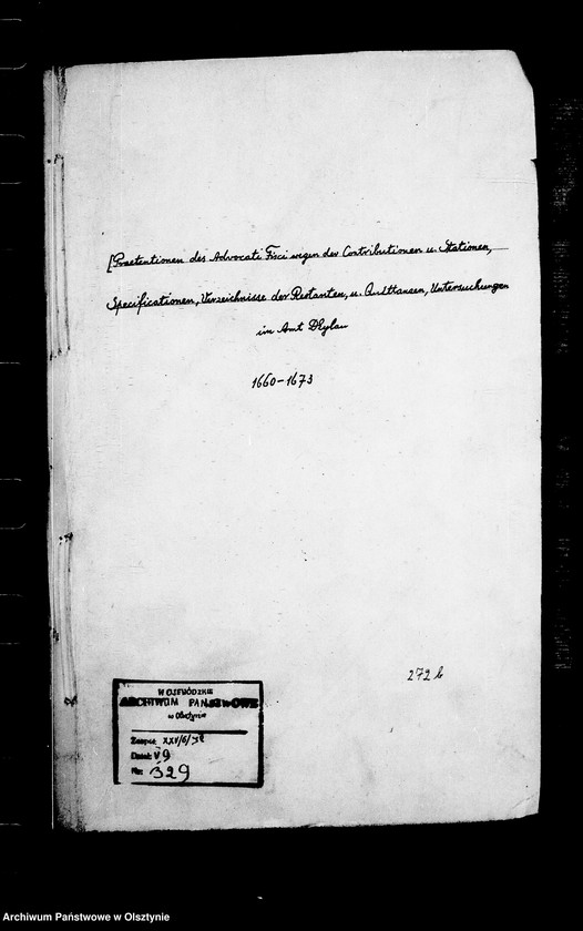 image.from.unit.number "Praetentionen des Advocati Fisci wegen der Contributionen und Stationen, Specificationen, Auszüge Verzeichnisse der Restanten und Quittanzen, Untersuchungen im Amte Deutsch Eylau"