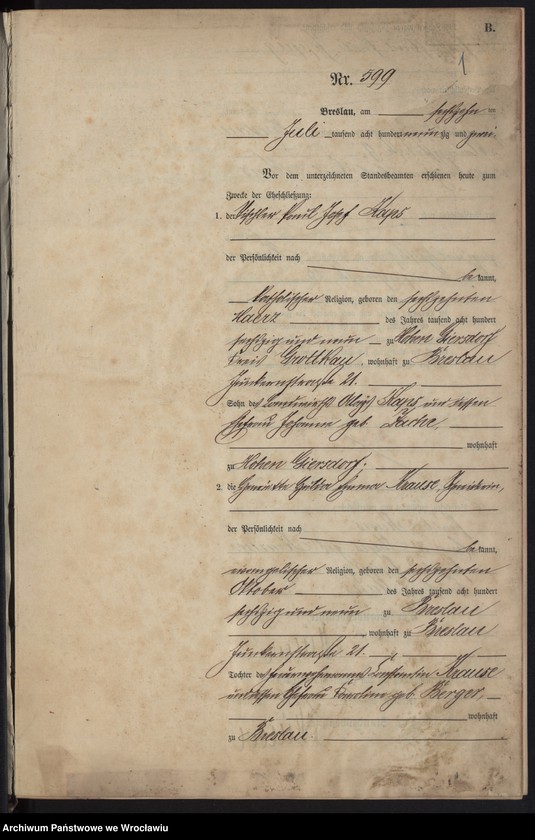 image.from.unit.number "Heiraths-Neben-Register Breslau I 1892 Band 4"