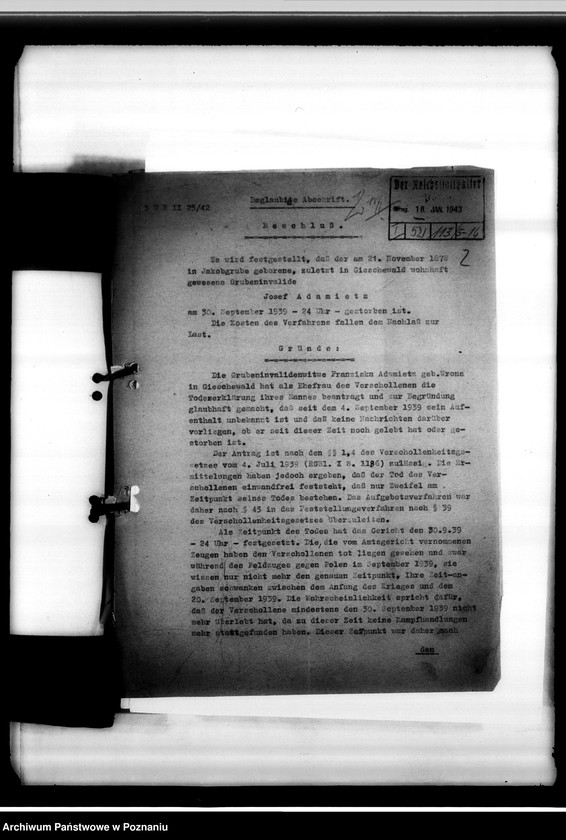 Obraz 5 z jednostki "Sterbeurkunden. Krieg 1939 A - L"